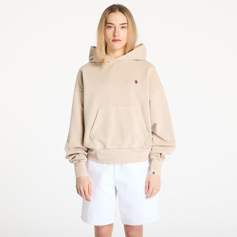Dukserice BAPE A BATHING APE Pigment Dyed One Point Oversized Pullover Hoodie Bež | 001PPL302004LGRA