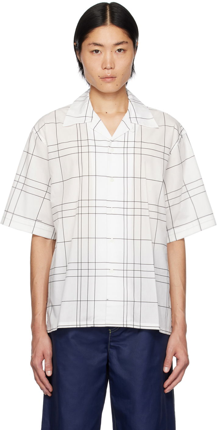 Košulja Marni Marni Check Short Sleeve Shirt Bijela | CUMU0294A0 UTC303