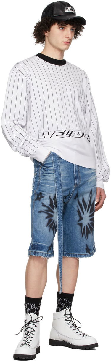 Džemper We11done We11done Pinstripe Rayon Sweater Bijela | WD-KT1-22-619-U-WH, 3