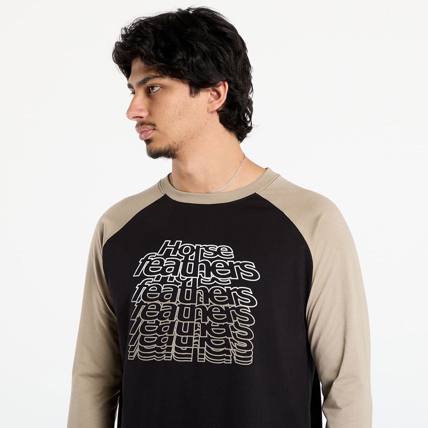 Majica kratkih rukava Horsefeathers Rollin Raglan T-Shirt Crna | SM1394C, 1