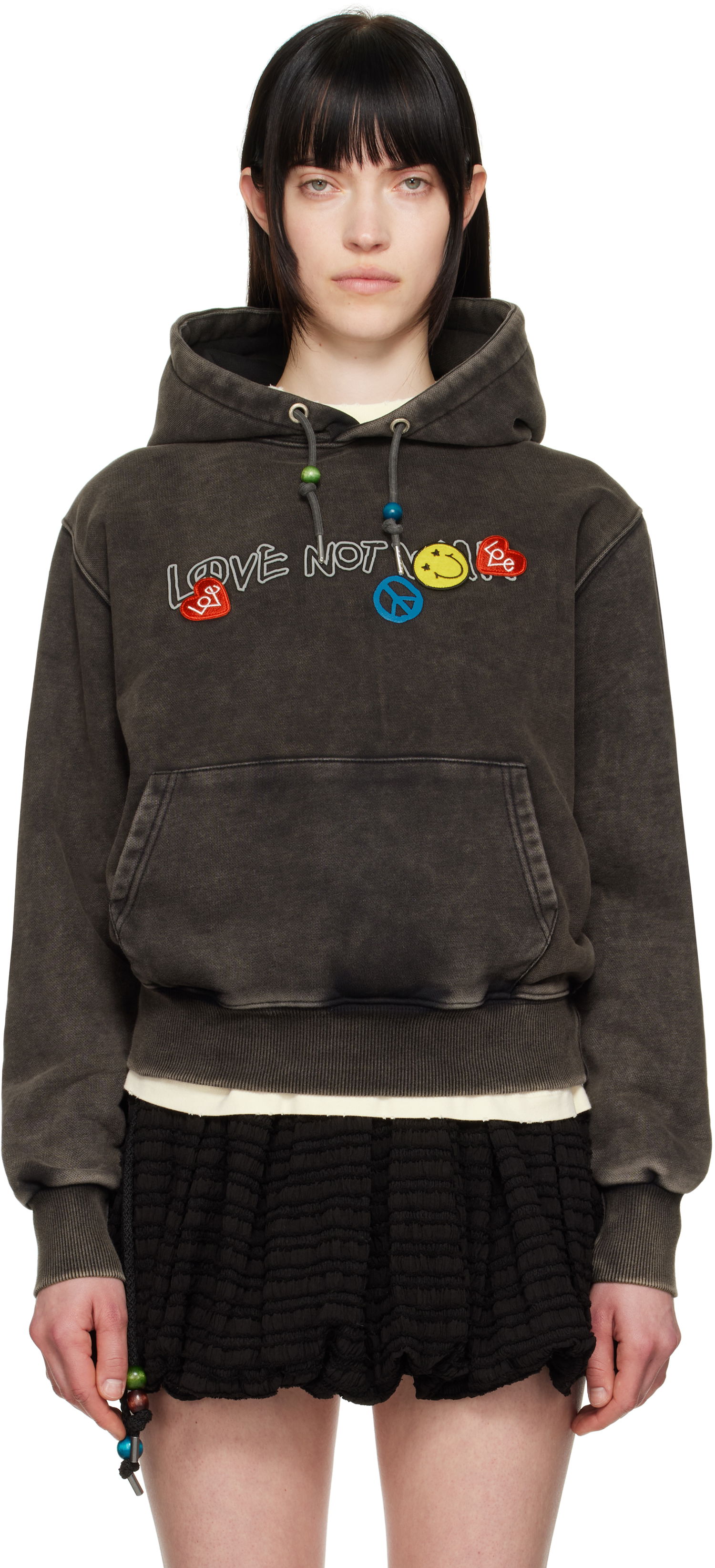 Dukserice Andersson Bell Andersson Bell Dyed 'Love' Hoodie Siva | atb1253u, 0