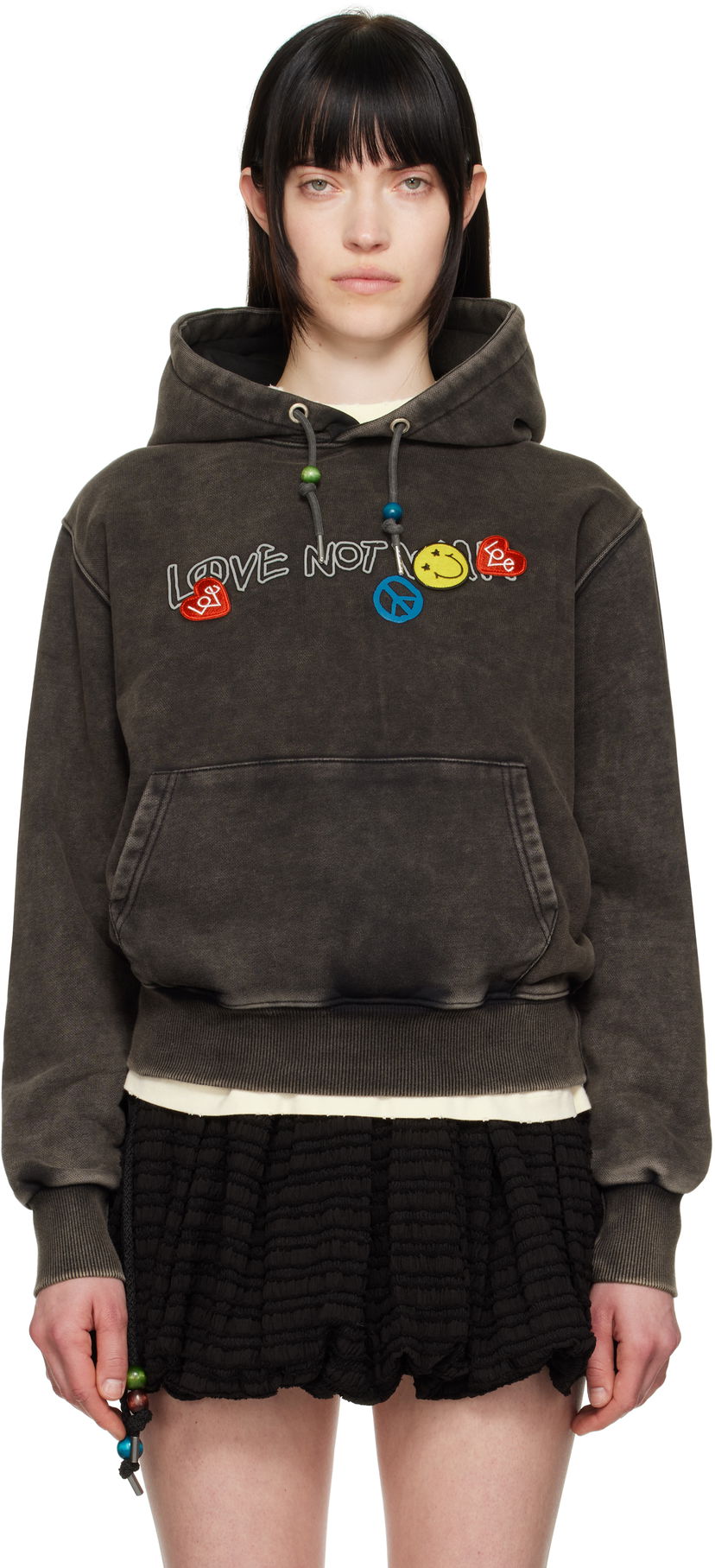 Dukserice Andersson Bell Andersson Bell Dyed 'Love' Hoodie Siva | atb1253u