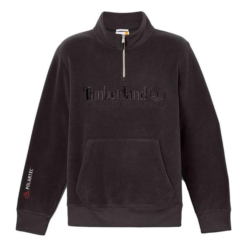 Dukserice Timberland Linear Logo Quarter Zip Sweatshirt Crna | A2NRK-001