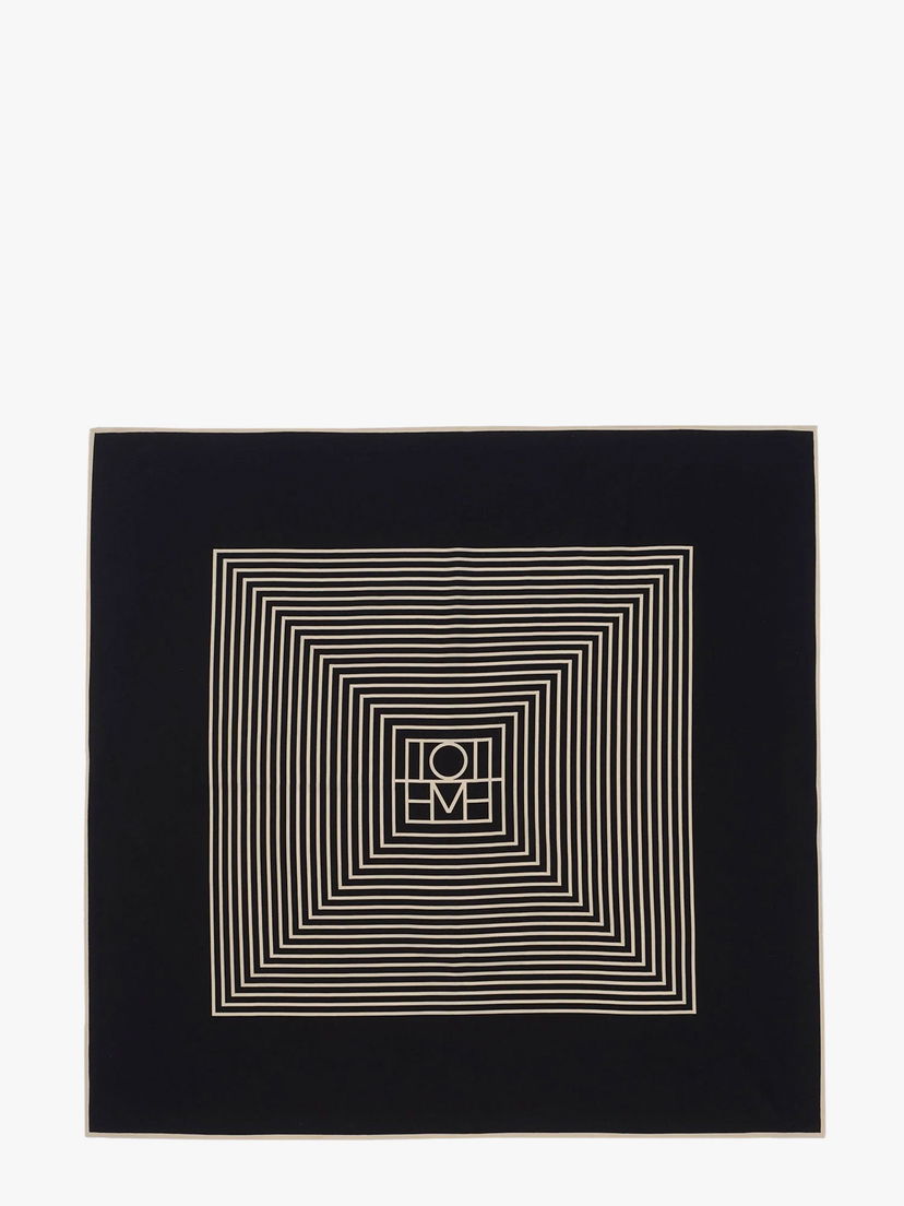 Šal TOTEME Geometric Print Silk Foulard by Crna | 211853801902