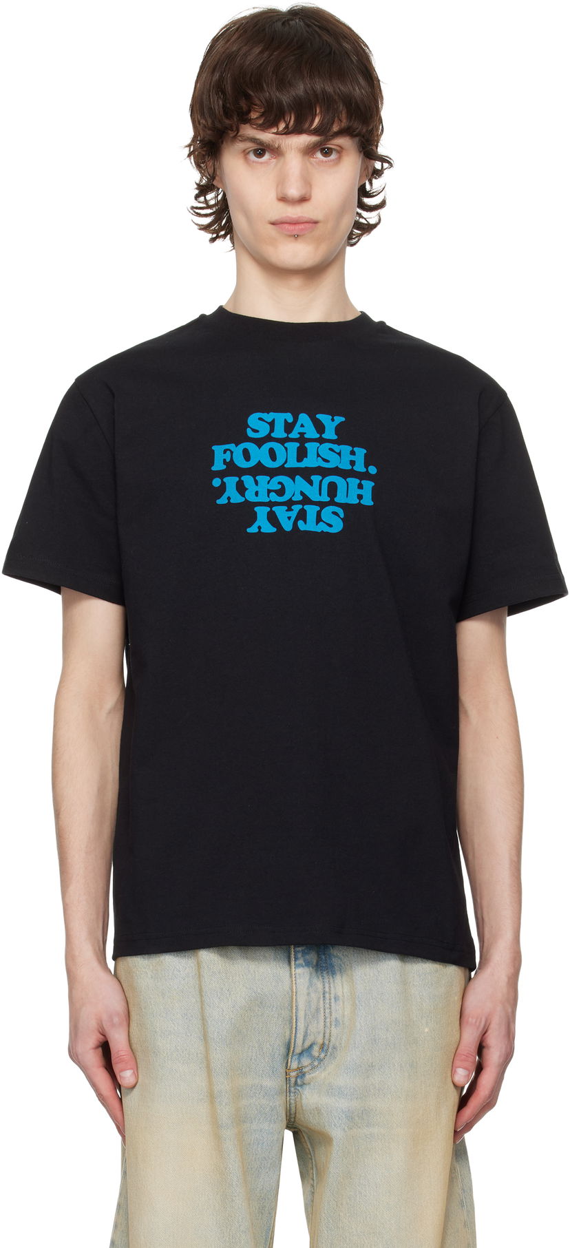 Majica kratkih rukava Coperni Coperni 'Stay Foolish' Print Boxy T-Shirt Crna | COPJS03F5011PMEN