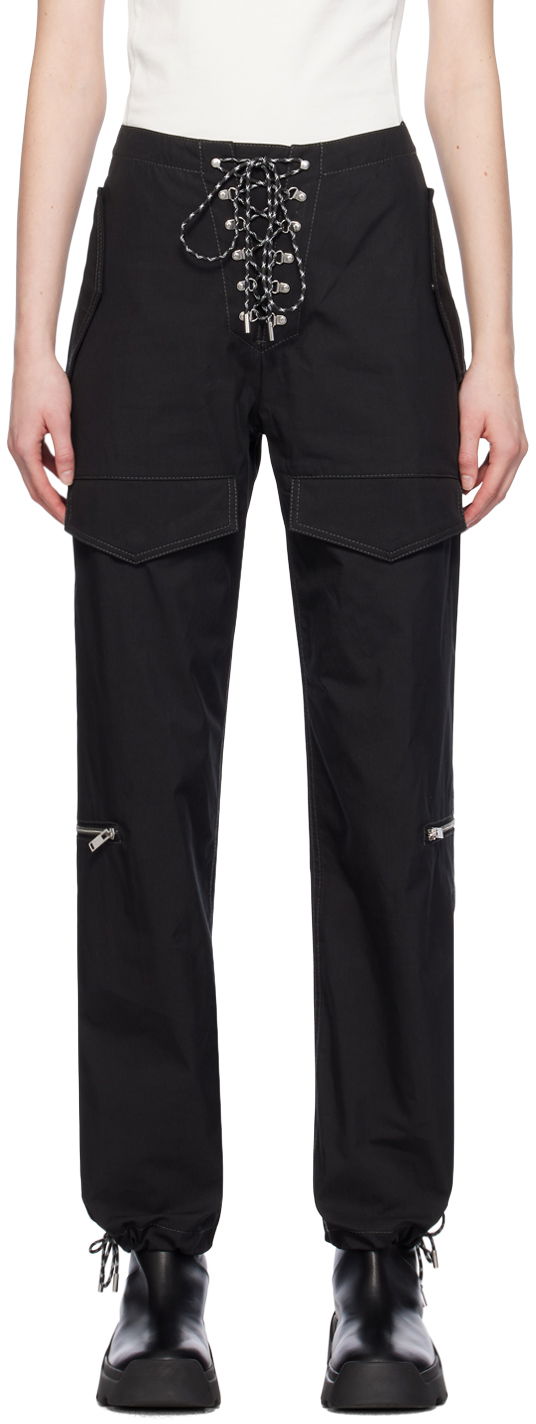 Cargo hlače Dion Lee Lace-Up Hiking Trousers Crna | C2178PS24