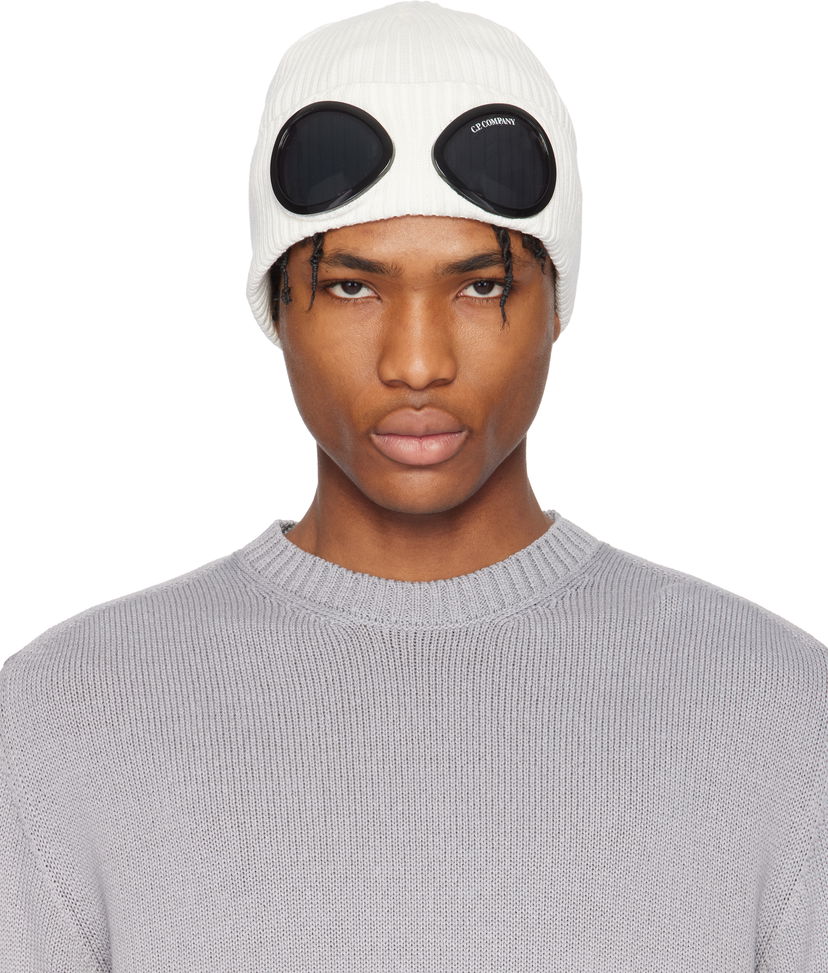 Kapica C.P. Company C.P. Company Goggle Beanie Bijela | 18CMAC016A-000727A