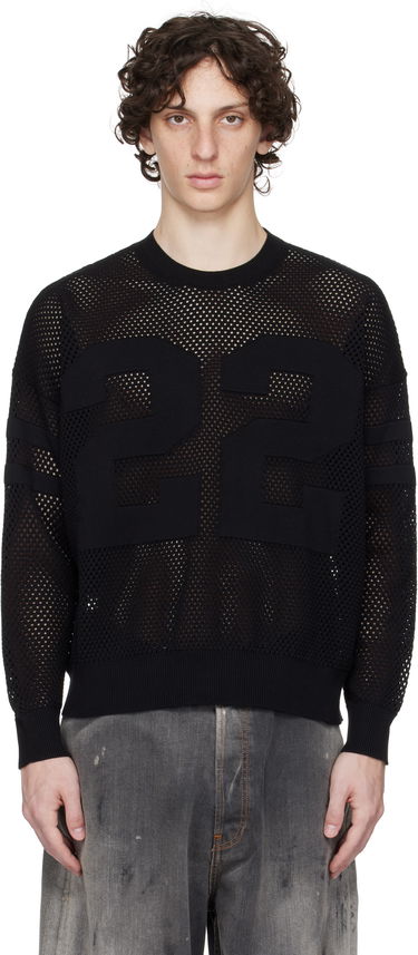 Džemper AMIRI AMIRI '22' Mesh Crewneck Sweater Crna | AMKNCW1040, 0