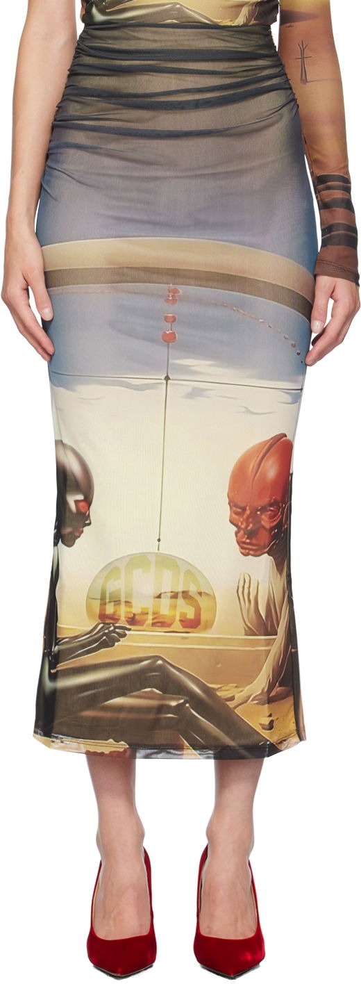 Suknja GCDS Multicolor Creatures Midi Skirt Višebojno | A2CW3202TE3