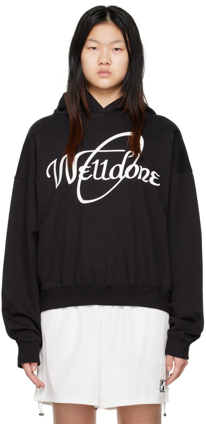 Dukserice We11done We11done Circle Logo Hoodie Crna | WD-TH3-22-813-U-BK
