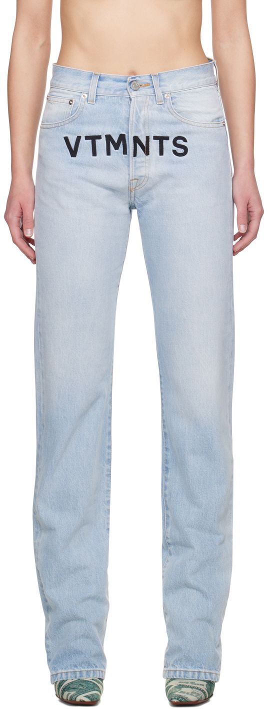 Jeans VETEMENTS Embroidered Jeans Plava | VL20PA280L