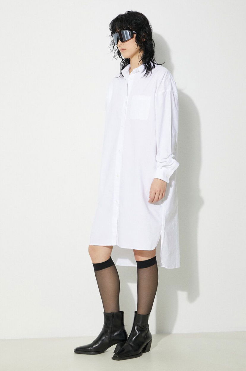 Haljina Fiorucci Fiorucci Oversize Midi Shirt Dress Bijela | W01FPDSH063CO01WH01