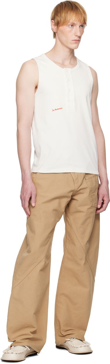 Majica bez rukava JW Anderson JW Anderson Henley Woven Tank Top Bijela | JO0267-PG1810, 3