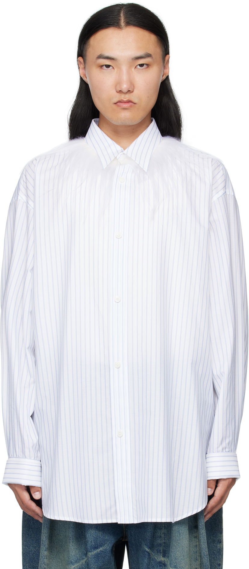 Košulja HED MAYNER Hed Mayner Kidassia Striped Collared Shirt Bijela | HMMB60001P-HB049
