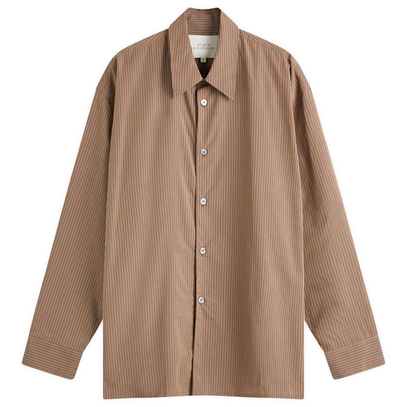 Košulja Studio Nicholson Studio Nicholson Strike Oversized Shirt, Size Large Smeđa | STRIKESNM-1164-TFS