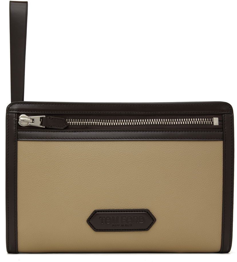 Ručna torbica Tom Ford Leather Mini Pouch Bež | H0561-LCL213S