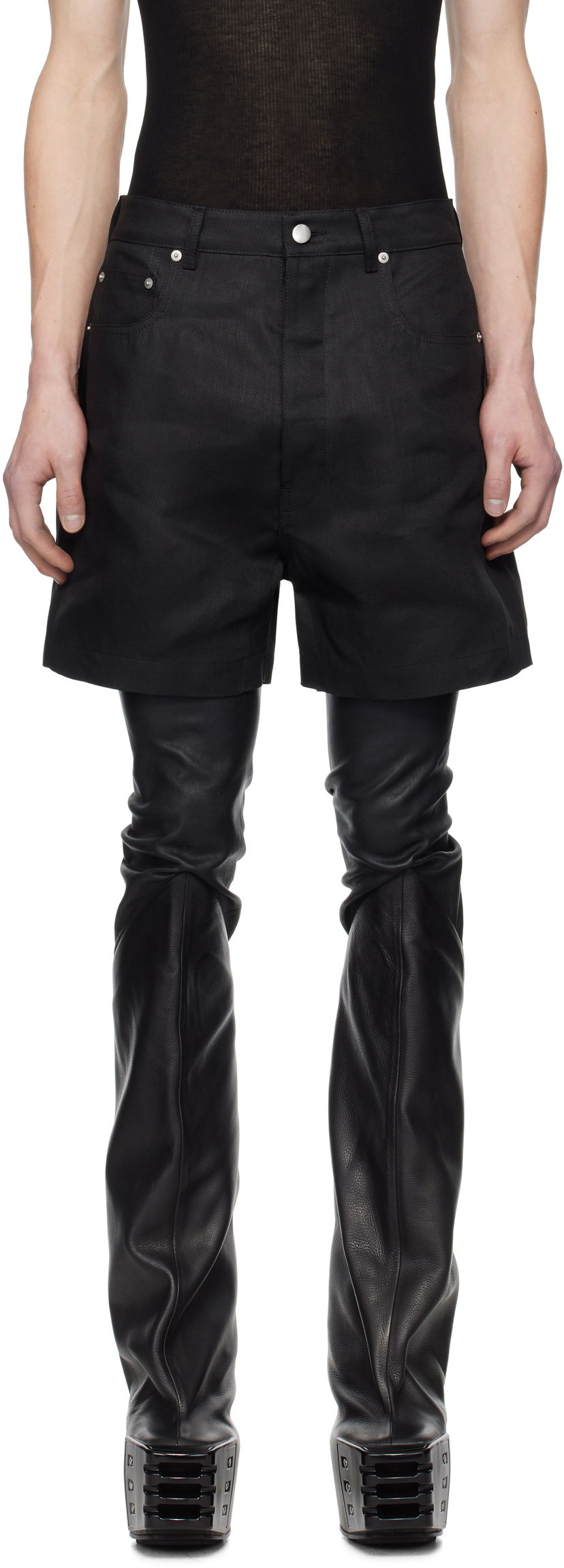 Kratke hlače Rick Owens Rick Owens Hollywood Geth Cutoff Shorts Crna | RU01E5373 TWL