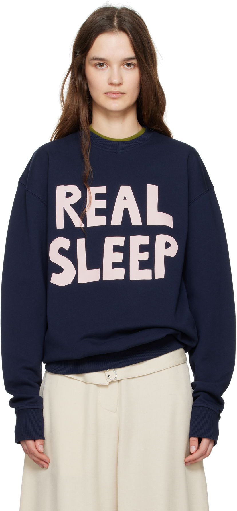 Dukserice JW Anderson JW Anderson 'Real Sleep' Sweatshirt Tamnoplava | JW0230-PG1632