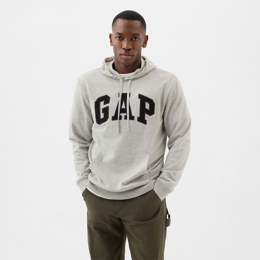 Dukserice GAP French Terry Pullover Logo Hoodie B08 Siva | 868453-03