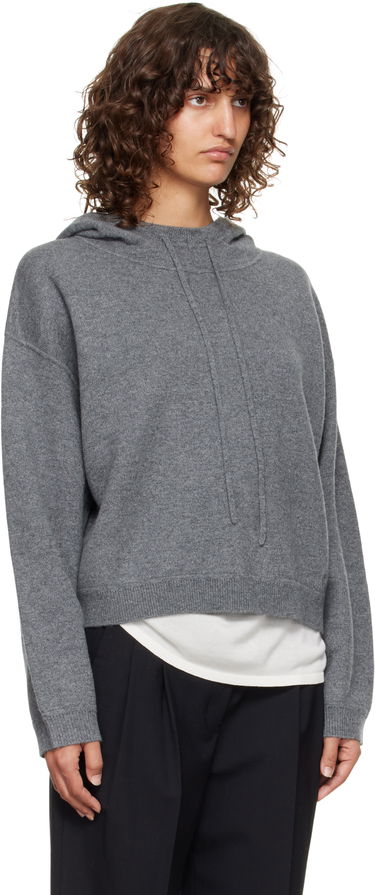 Dukserice Loulou de Saison Loulou de Saison Sarla Cashmere Cropped Hoodie Siva | SARLA LDS, 1