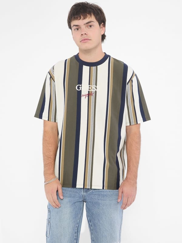 Majica kratkih rukava GUESS Vertical Striped Short Sleeve T-Shirt Višebojno | M4BI56K8FQ4