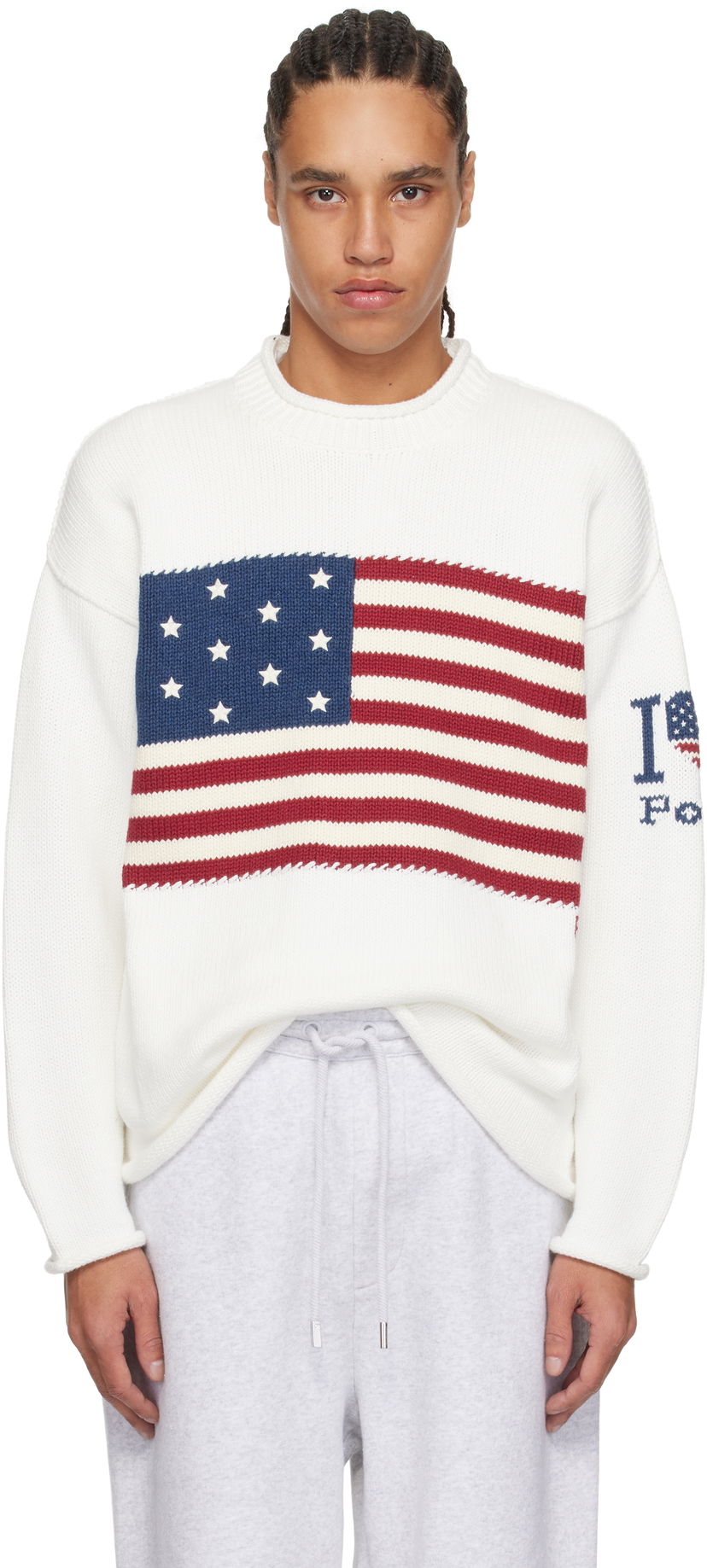 Džemper Polo by Ralph Lauren Ralph Lauren I Heart Polo Flag Sweater Bijela | 710962906001