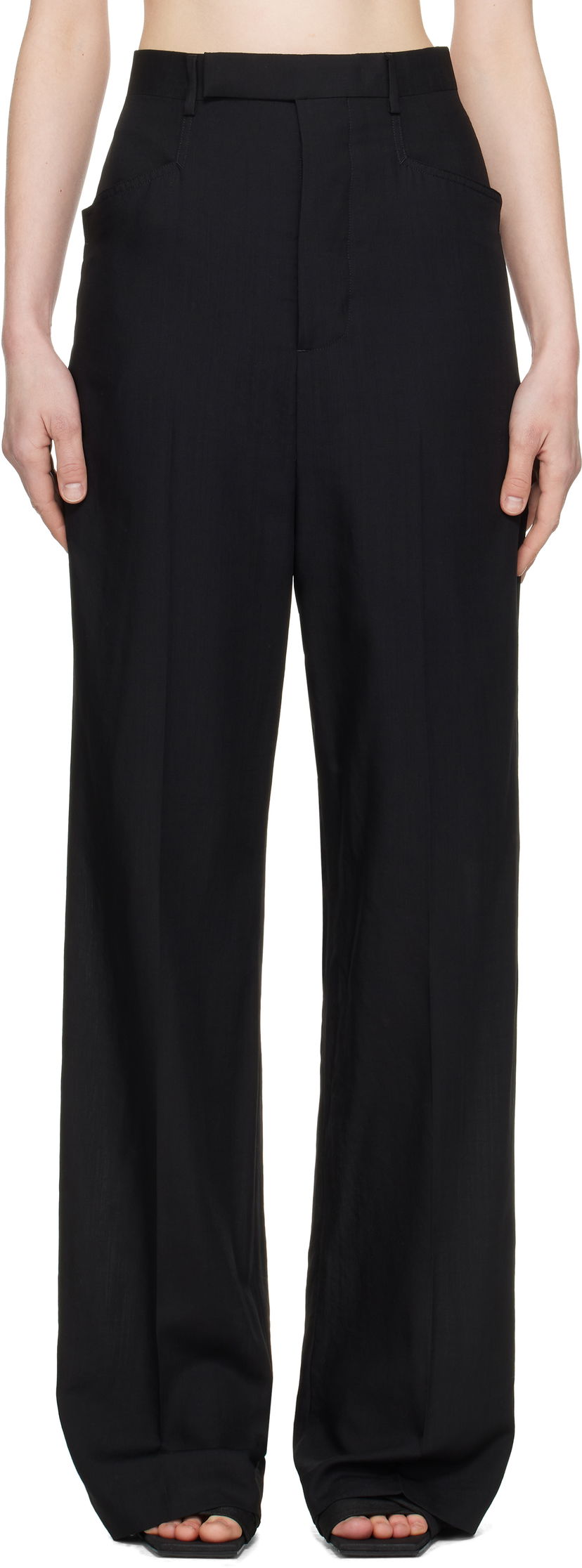 Hlače Rick Owens Rick Owens Hollywood Mastadon Trousers Crna | RP01E7352 WG