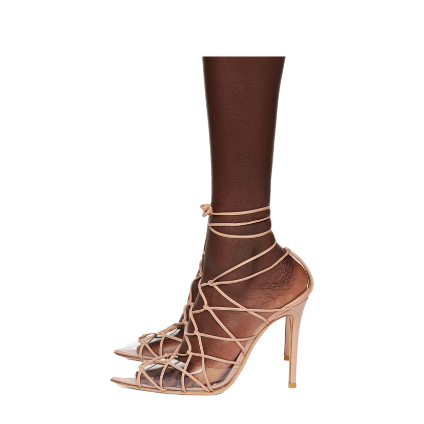 Tenisice i cipele Gianvito Rossi Miria Lace-Up Heels Bež | G95386.15RIC.PLN