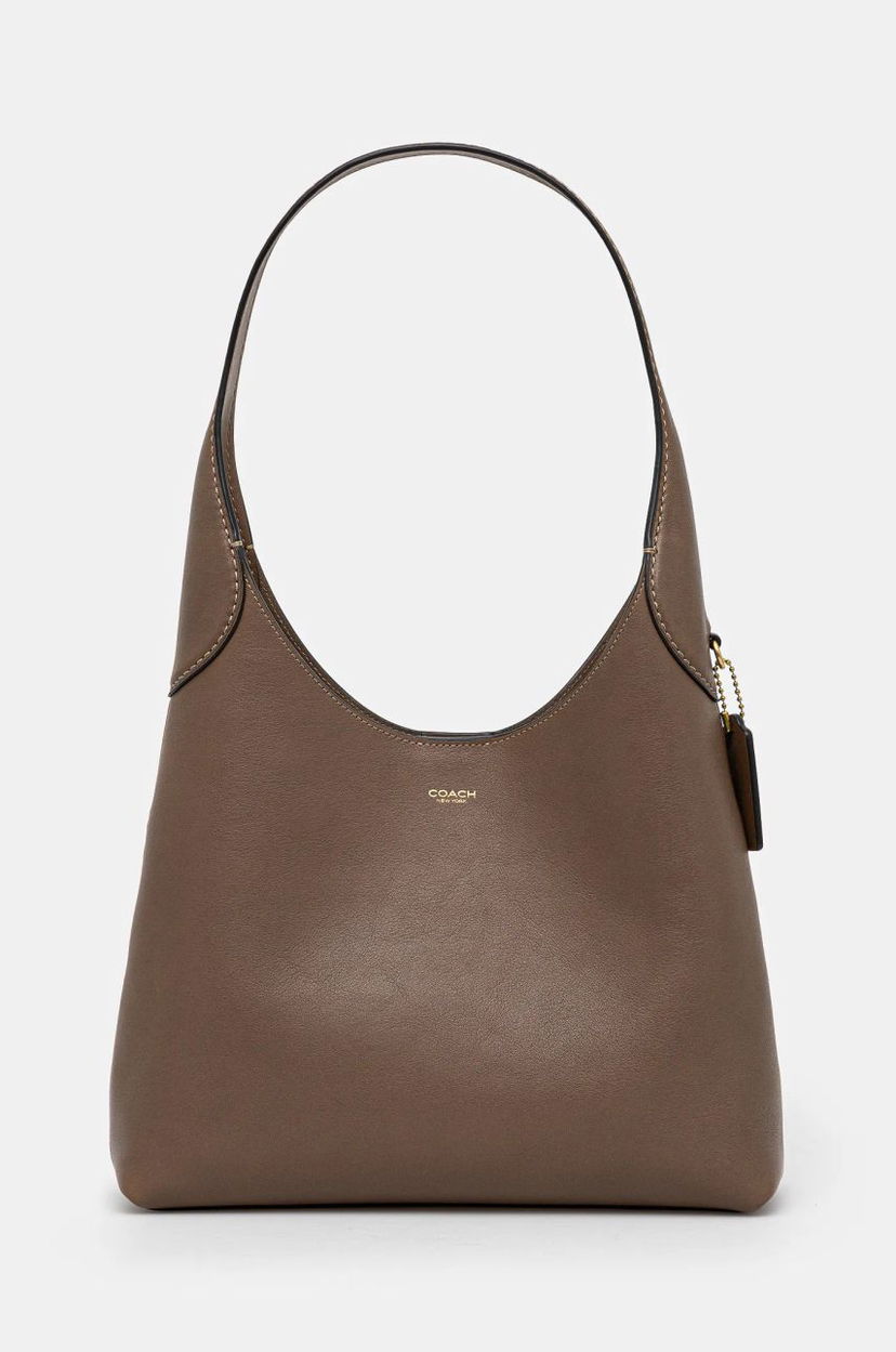 Ručna torbica Coach Leather Shoulder Bag Smeđa | CU068