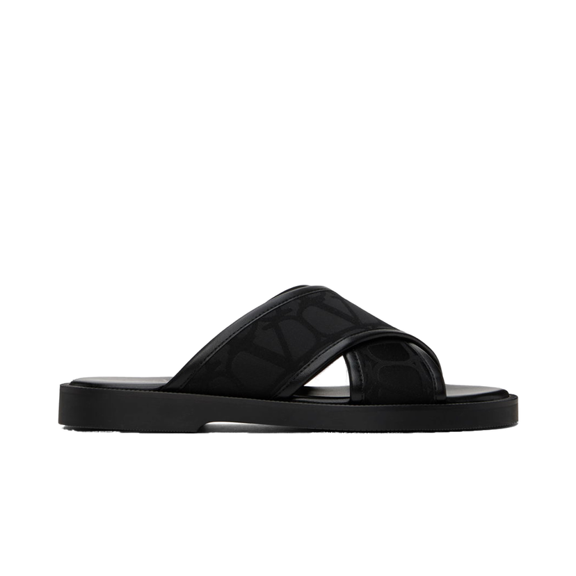 Tenisice i cipele Valentino Garavani Black Toile Iconographe Sandals Crna | 4Y2S0H61IDQ
