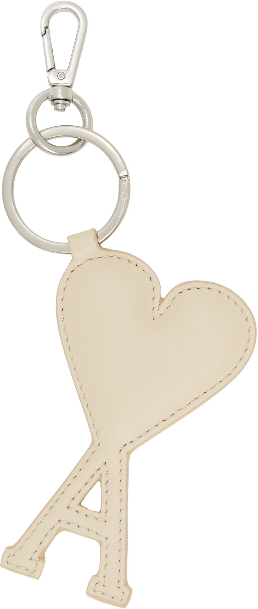 Privjesci za ključeve AMI AMI de Coeur Leather Keychain Bež | UKR915.853
