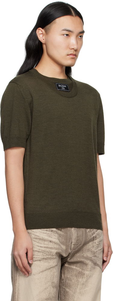 Džemper Balmain Balmain Knit T-Shirt Crna | EH1AL027KH92, 4