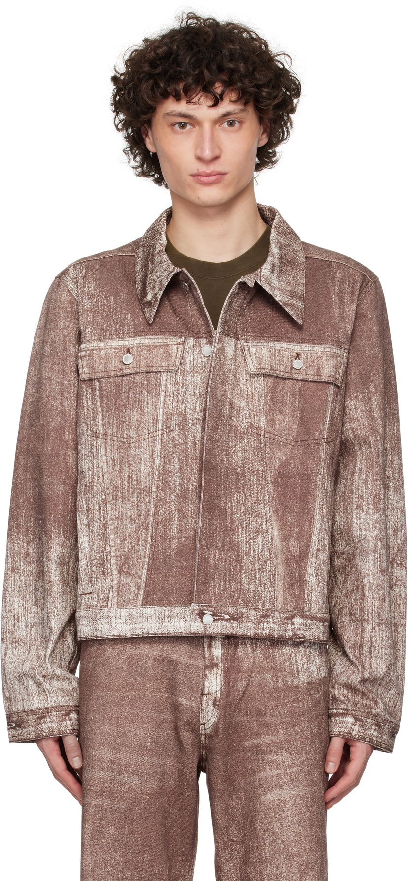 Jakna Camper Camperlab Paint Print Denim Jacket Smeđa | AU00021-003