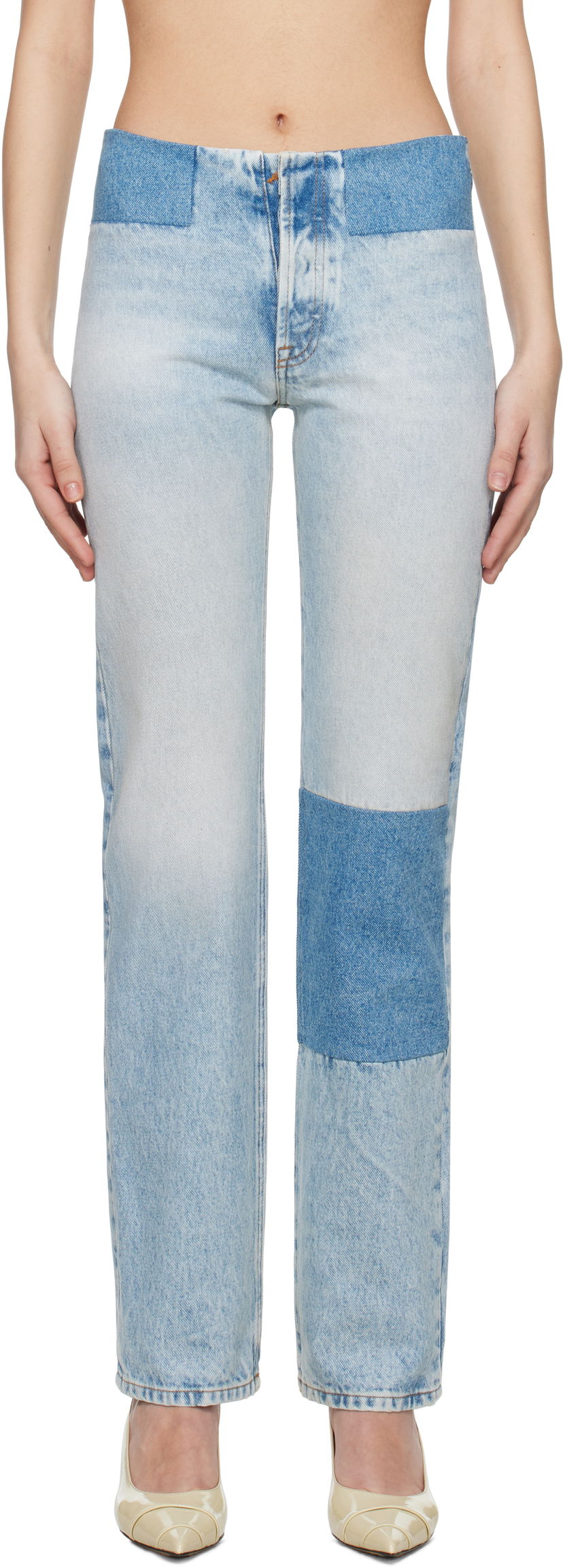 Jeans Maison Margiela MM6 Maison Margiela Patchwork Jeans Plava | S62LB0187 M30018