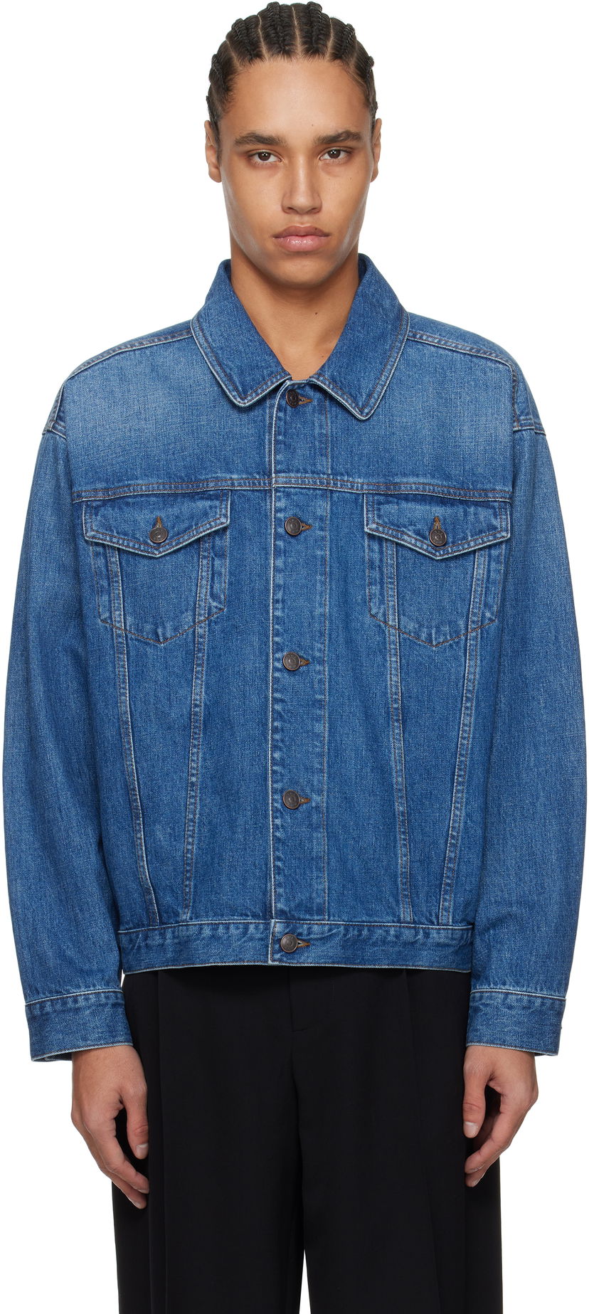 Jakna The Row The Row Seb Denim Jacket Plava | 906-W3809