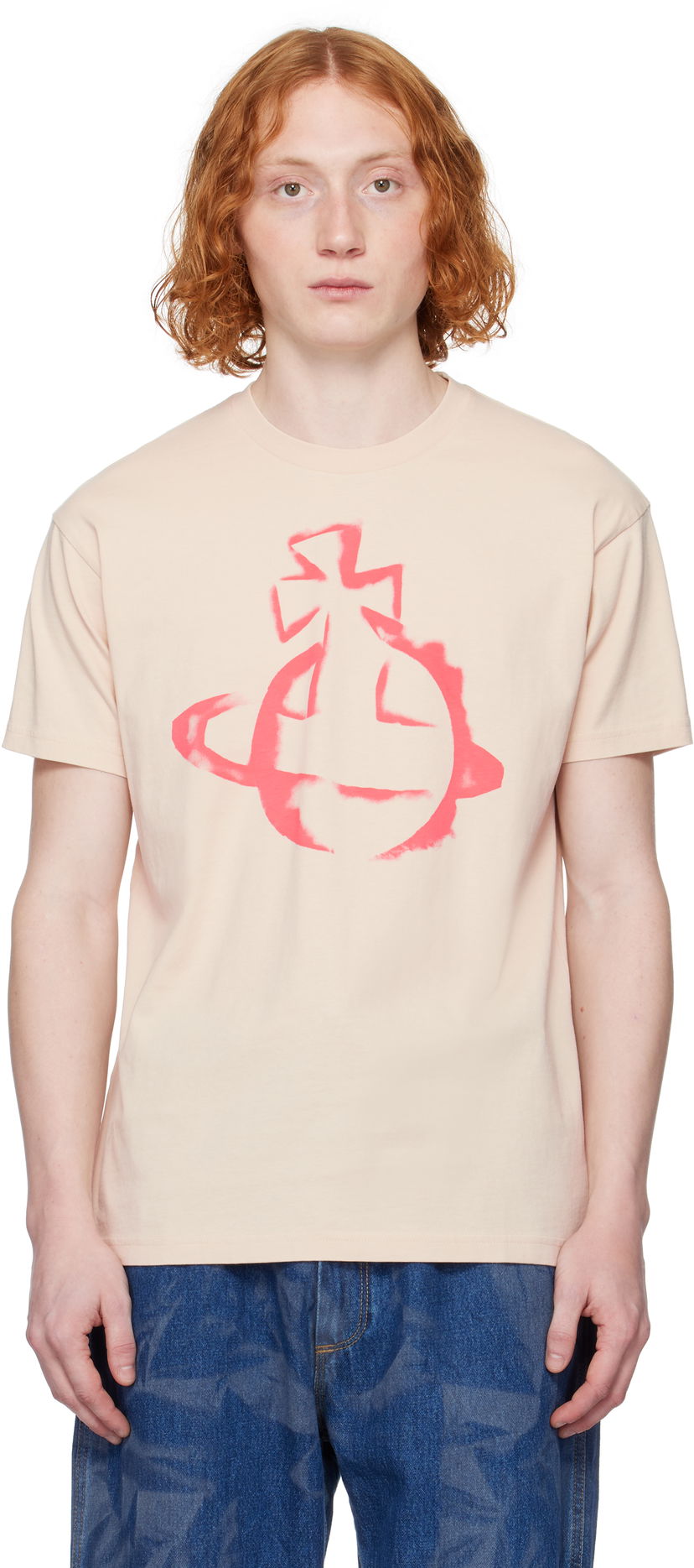 Majica kratkih rukava Vivienne Westwood Vivienne Westwood Stencil Orb Classic T-Shirt Bež | 3G010033-J001M-