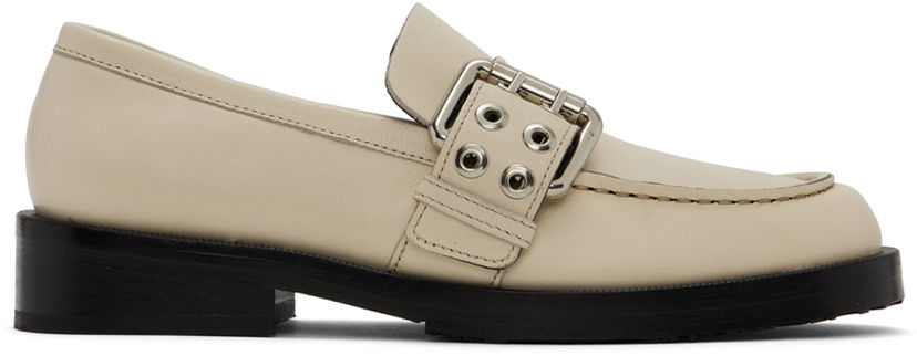 Tenisice i cipele BY FAR SSENSE Work Capsule Rafael Buckled Leather Loafers Bež | 23CASOLOLCENAP