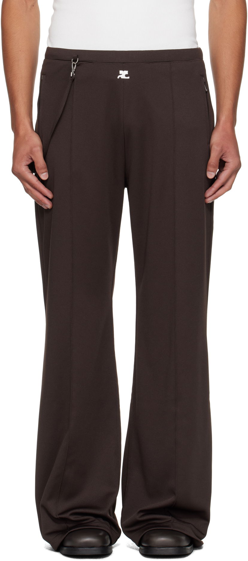Hlače Courrèges Courrèges Flare Interlock Tracksuit Pants Smeđa | 325JPA426JS0250