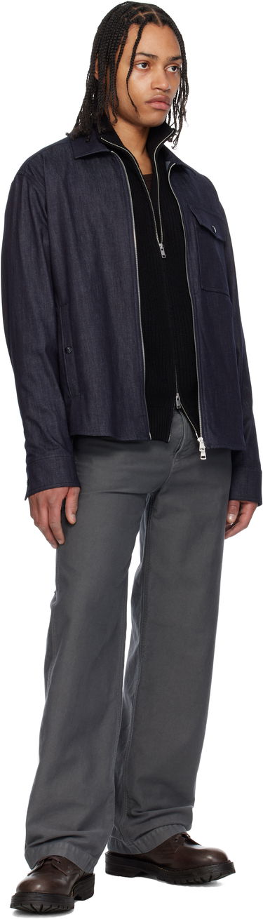 Jakna Moncler Moncler Long Sleeve Zip-Up Denim Jacket Plava | K10912F00017M6688, 4