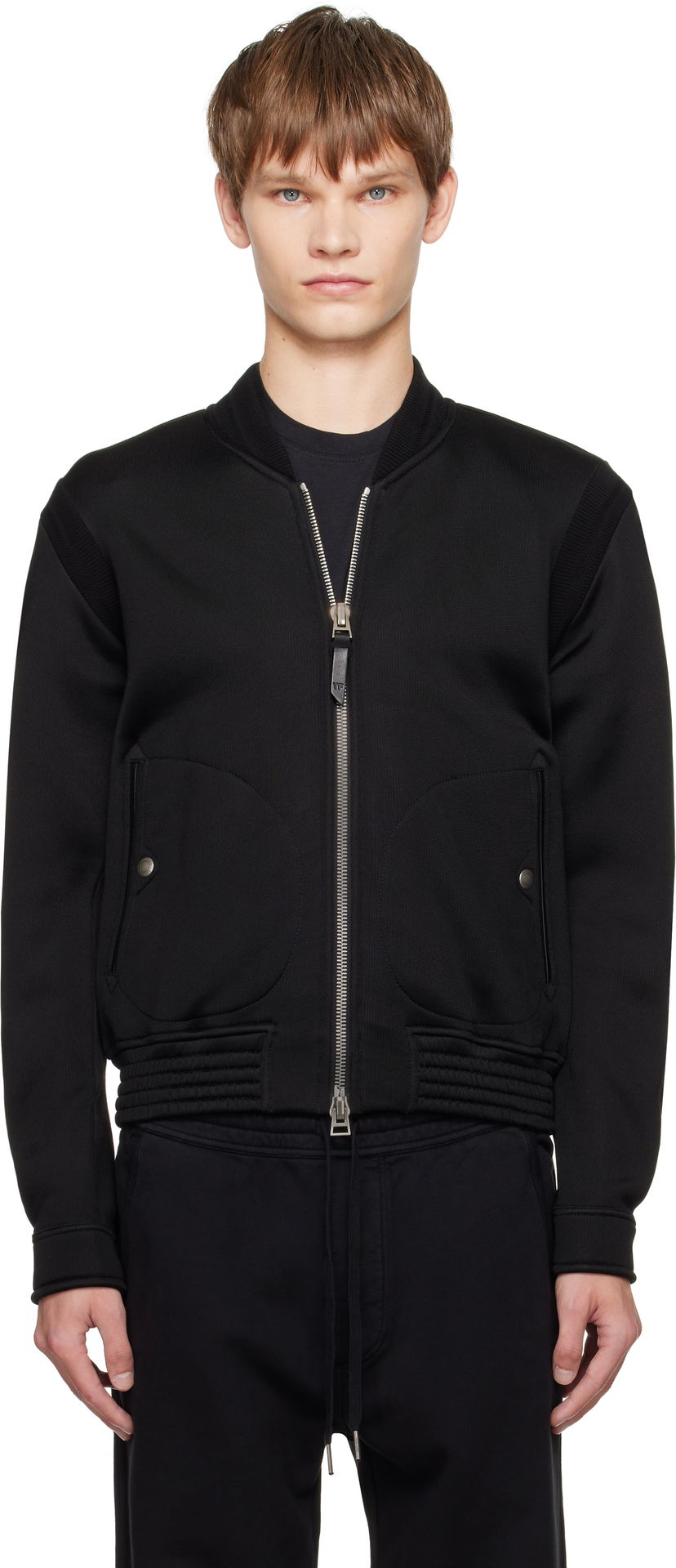 Bomber jakna Tom Ford TOM FORD Cotton Viscose Bomber Jacket Crna | JZL019-JMC081