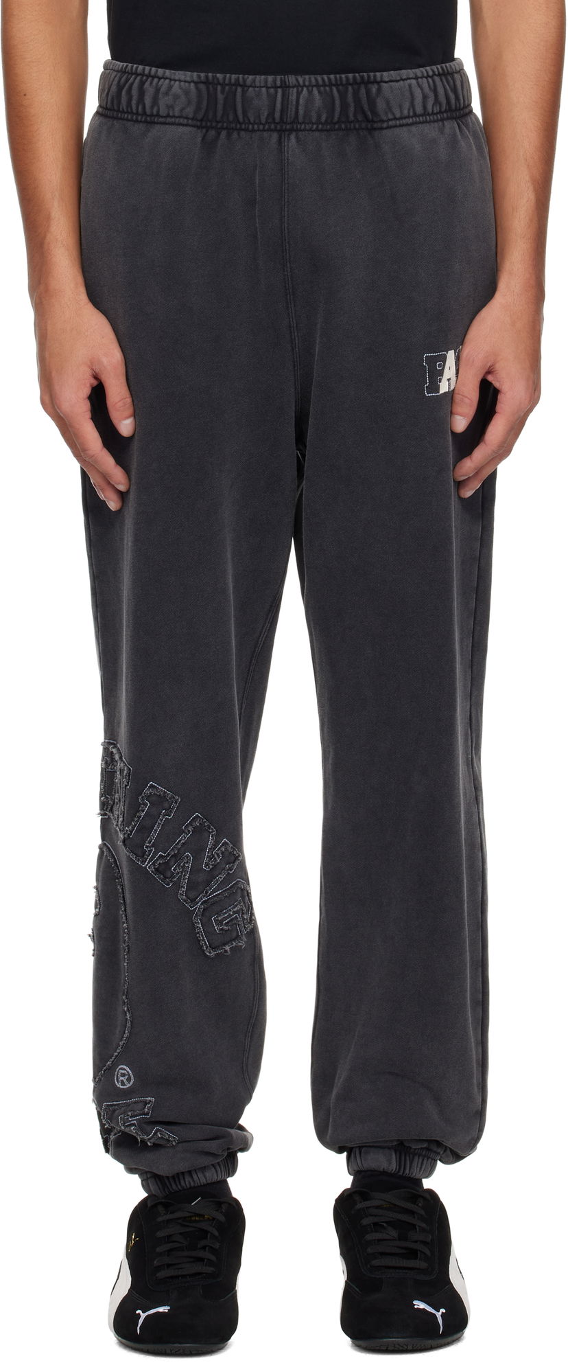 Trenirka BAPE BAPE Washed Effect College Patch Sweatpants Crna | 001PTK801001M