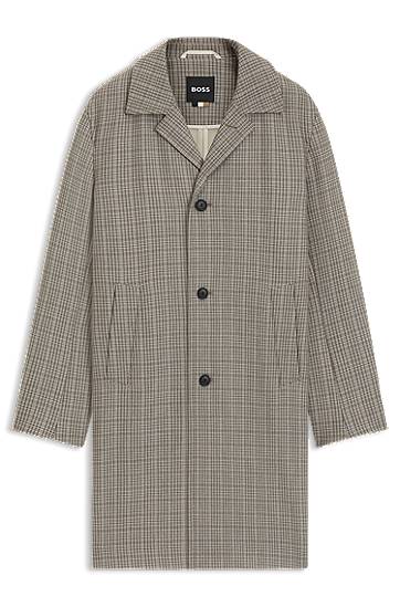 Kaputi BOSS BOSS Classic-Fit Check Coat Bež | 50546039