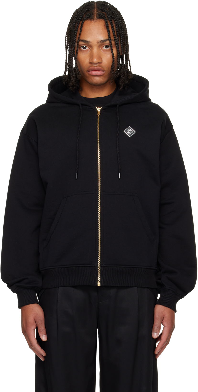 Dukserice Casablanca 'Casa' Chrome Full Zip Hoodie Crna | M-AW25-JTP-408-02