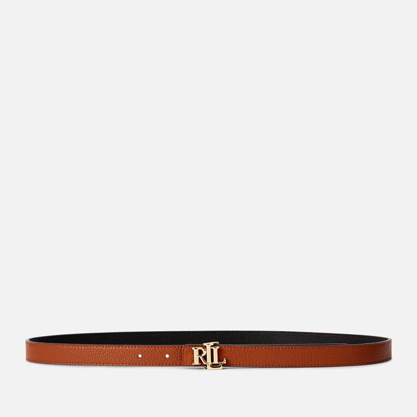 Pojasevi Polo by Ralph Lauren Lauren Ralph Lauren Women's Reversible 20 Skinny Belt - Black/Lauren Tan - XL Smeđa | 412912038001