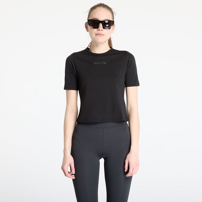 Crop top CALVIN KLEIN Calvin Klein Sport Short Sleeve Tee Crna | LVGWS4K238 UB1