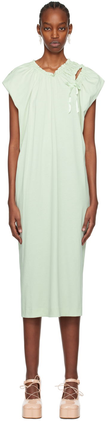 Haljina Simone Rocha Simone Rocha Shoulder Bite Midi Dress Zelena | 7273 0553