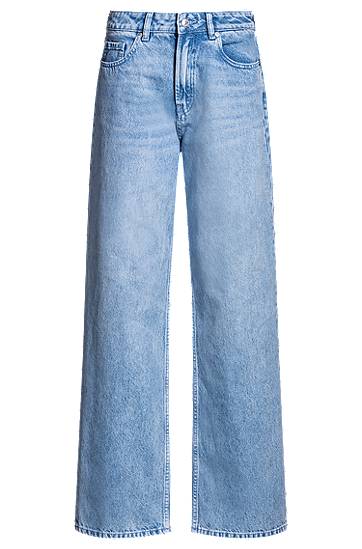 Jeans BOSS Straight-Fit Rigid Denim Jeans Plava | 50539756