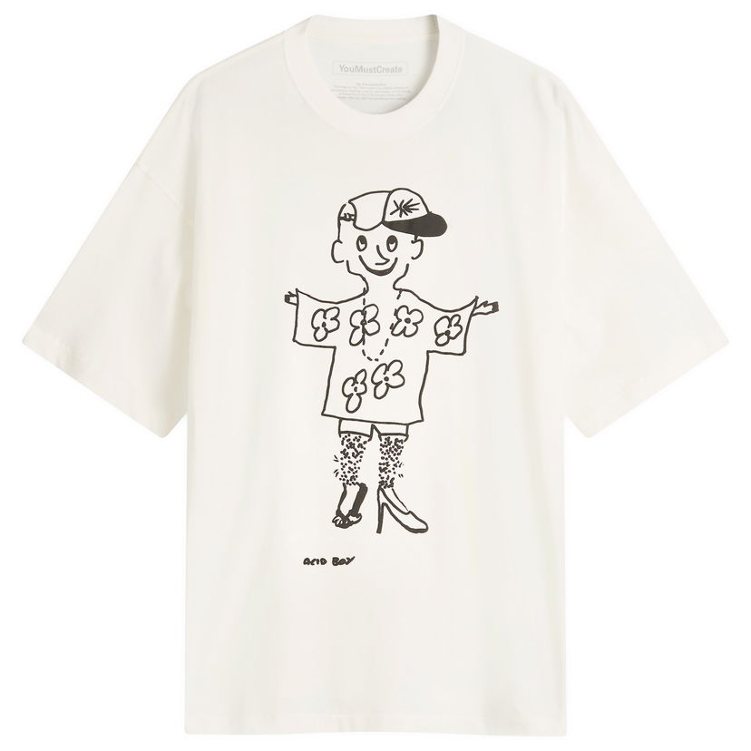 Majica kratkih rukava YMC YMC x Bat Girls & Acid Boys Acid Boy Graphic T-Shirt, Size Small Bijela | P6OZI-WHT