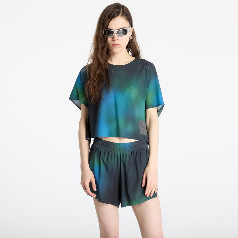Crop top Y-3 Y-3 Allover Print Running Short Sleeve T-Shirt Plava | JM3350