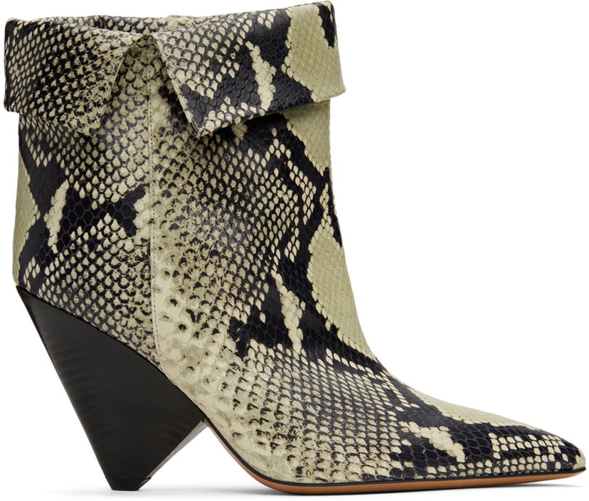 Tenisice i cipele ISABEL MARANT Isabel Marant Lulya Snakeskin Ankle Boots Zelena | 23HBO0072FA-A4A22S